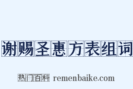 谢赐圣惠方表组词是什么意思的图片